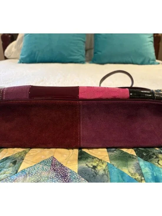 Vtg COACH Purse Legacy Rare Leather Limited Edition Patchwork Suede Tote 1437 - Picture 16 of 16